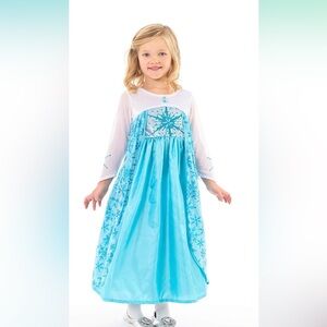 Blue Snowflake Dress for Kids